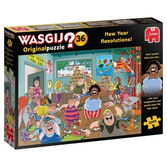 Jumbo Spiele Puzzle - Wasgij Original 36 Gute Vorsätze fürs neue Jahr! 1000 Teile