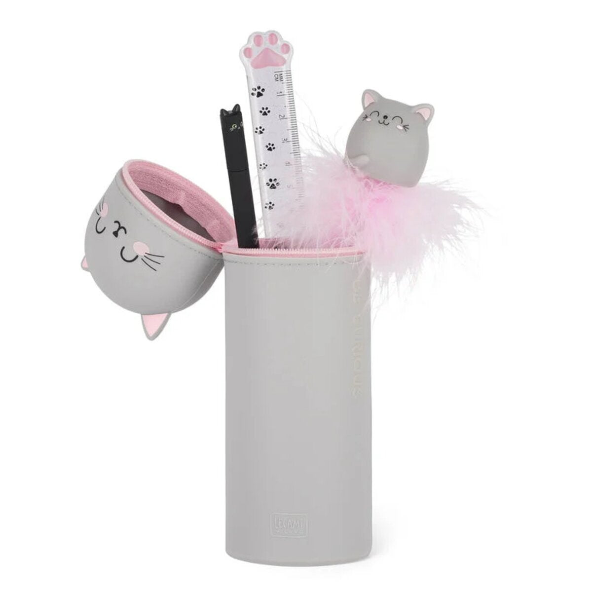 Legami 2-in-1-Federmäppchen aus Silikon - Kawaii Kitty