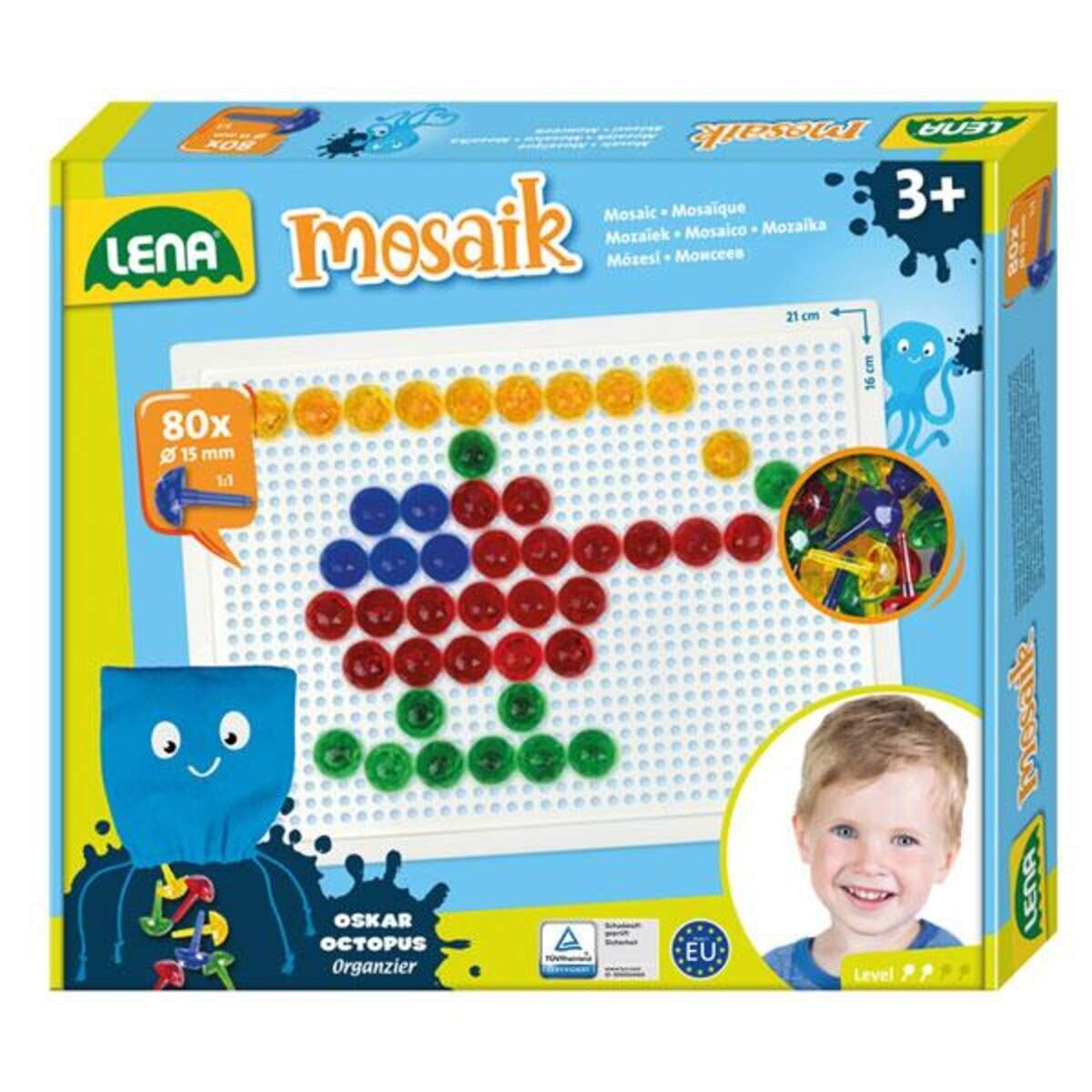 LENA® Lena Mosaik Set 80er, transparent 15mm