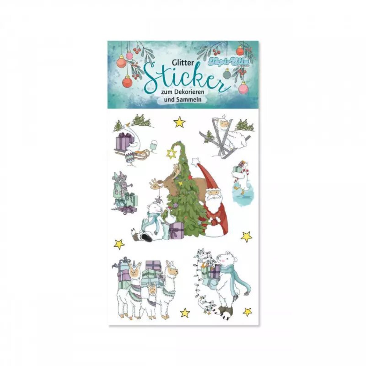 Lutz Mauder TapirElla Glitter-Sticker, Weihnachten 2