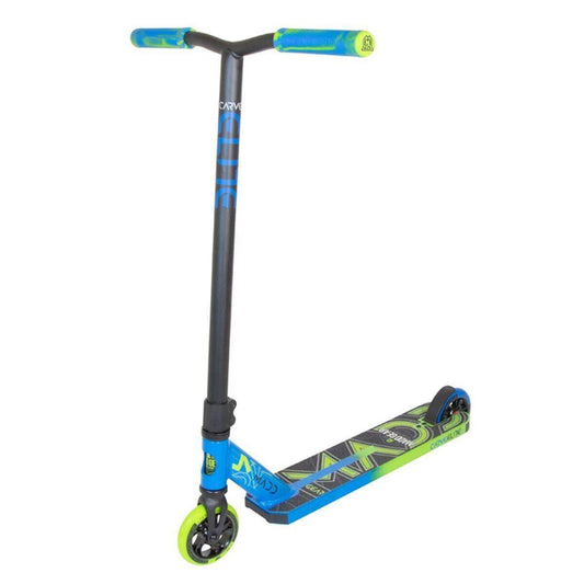 Madd Gear Carve Elite Freestyle Stunt Scooter Roller, blau grün