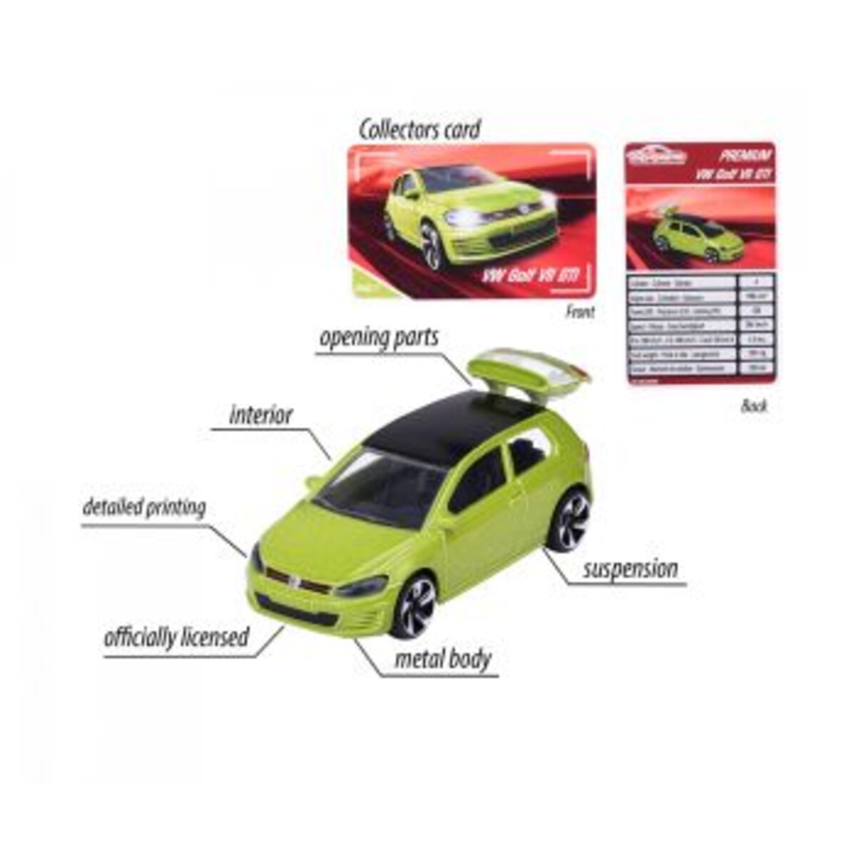 Majorette Premium Cars VW Golf GTI, grün