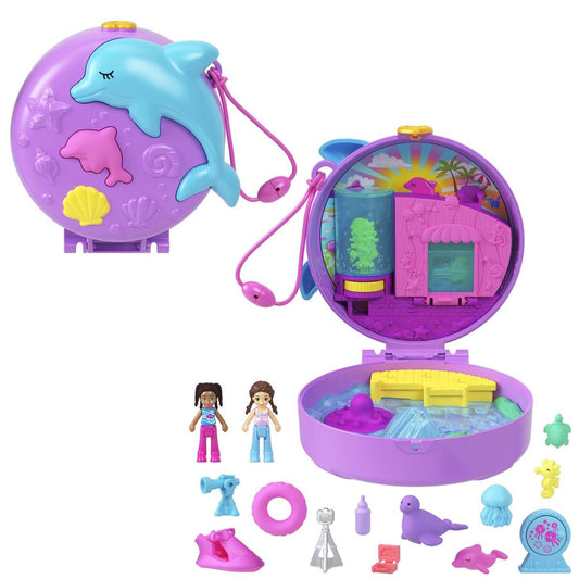 Mattel Polly Pocket Delfin retten und Spielen Schatulle