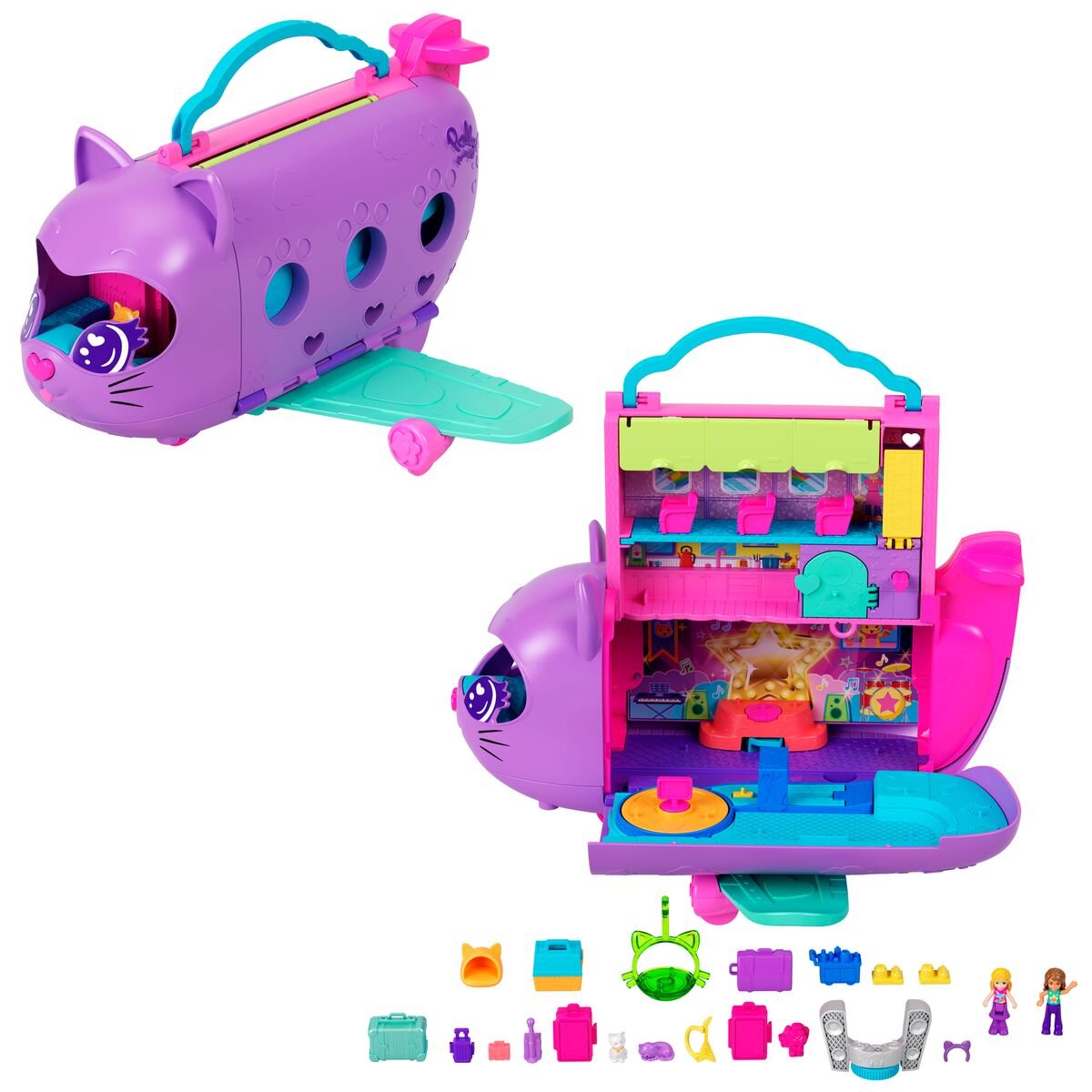 Mattel Polly Pocket Kätzchen Flugzeug