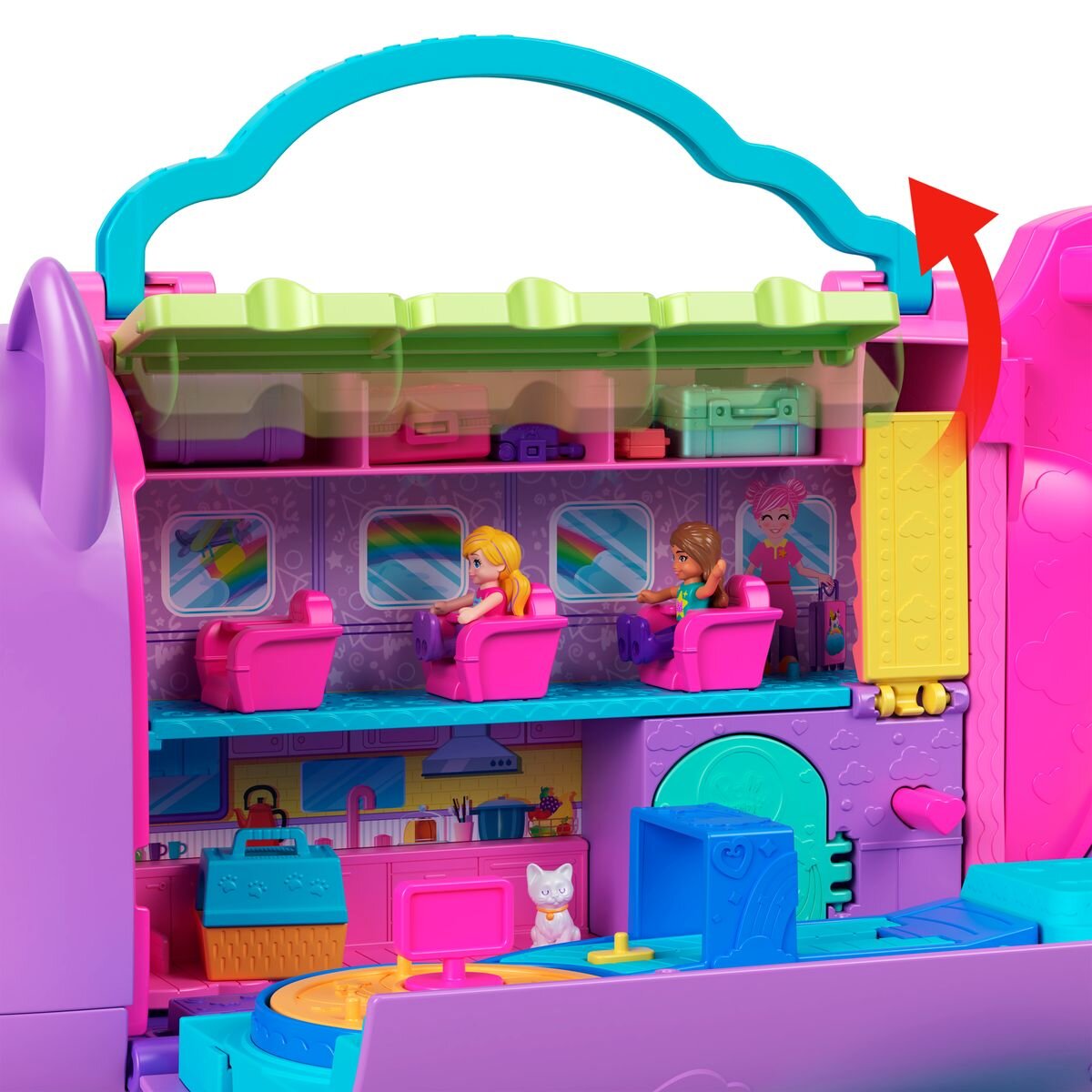 Mattel Polly Pocket Kätzchen Flugzeug