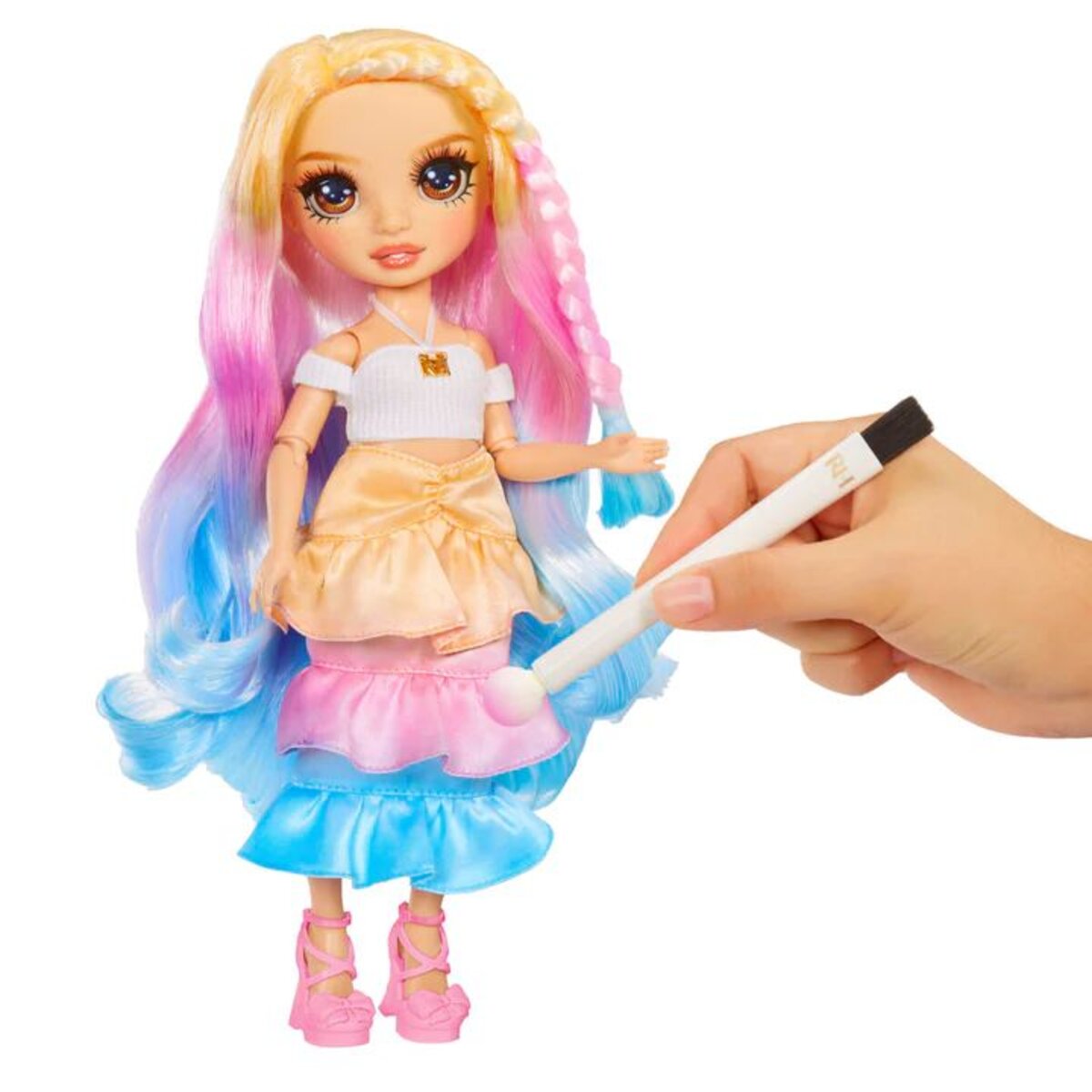 MGA Entertainment Rainbow High Watercolor & Create Theme Dolls- brown eyes