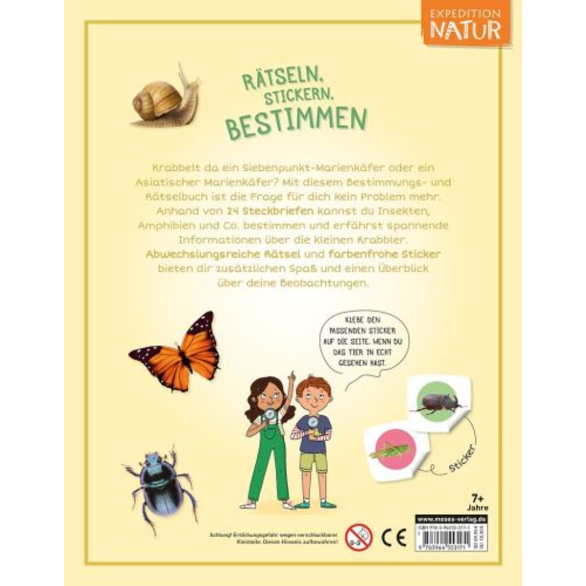 moses. Expedition Natur: Rätseln, Stickern, Bestimmen - Insekten & Co.