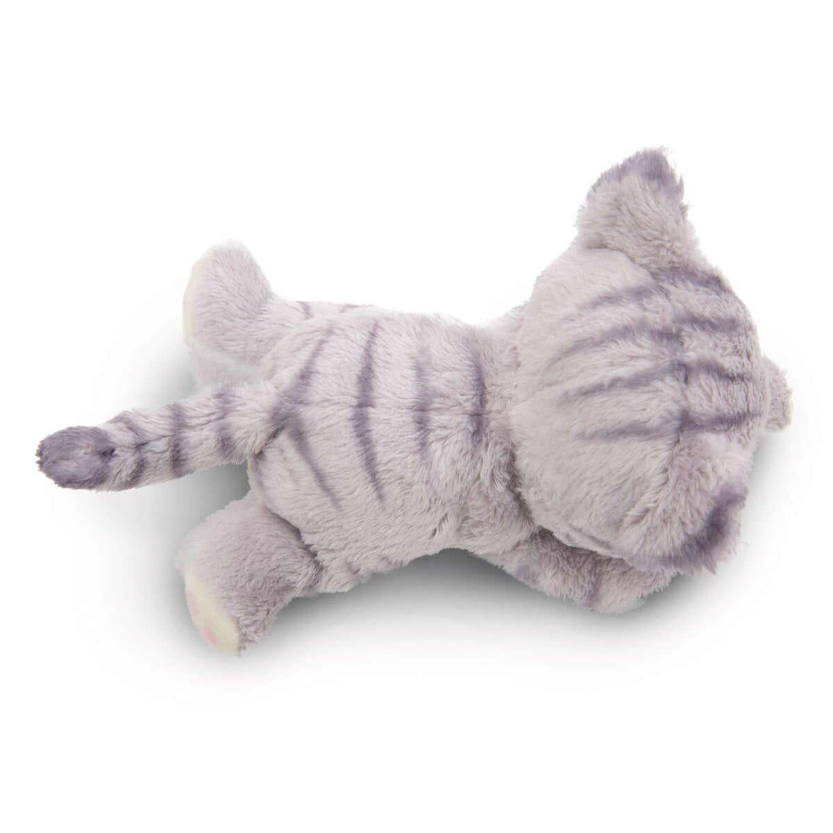 NICI Kuscheltier Katze grau getigert 12cm im Körbchen pink