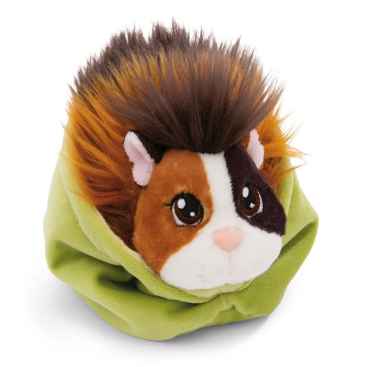 NICI Kuscheltier Meerschweinchen espresso-karamell 12cm im Körbchen grün