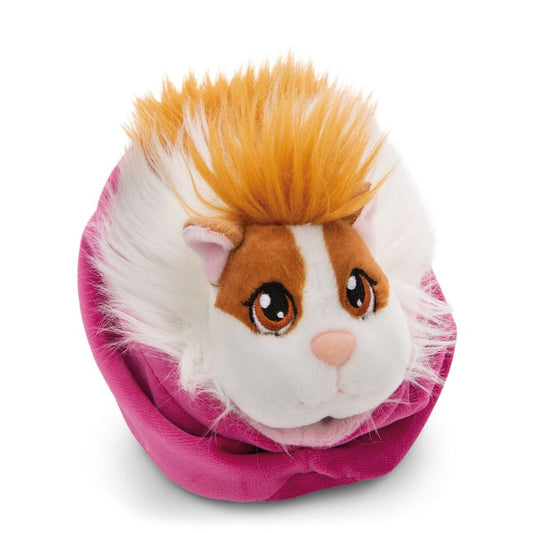 NICI Kuscheltier Meerschweinchen karamell-weiß 12cm im Körbchen malve