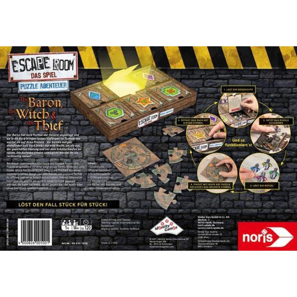 Noris Spiele Escape Room Das Spiel Puzzle Abenteuer - The Baron, The Witch & The Thief