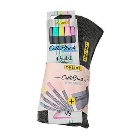 ONLINE Calli.Brush Brush-Pen 5 sortierte Farben im Textil-Roll-Etui