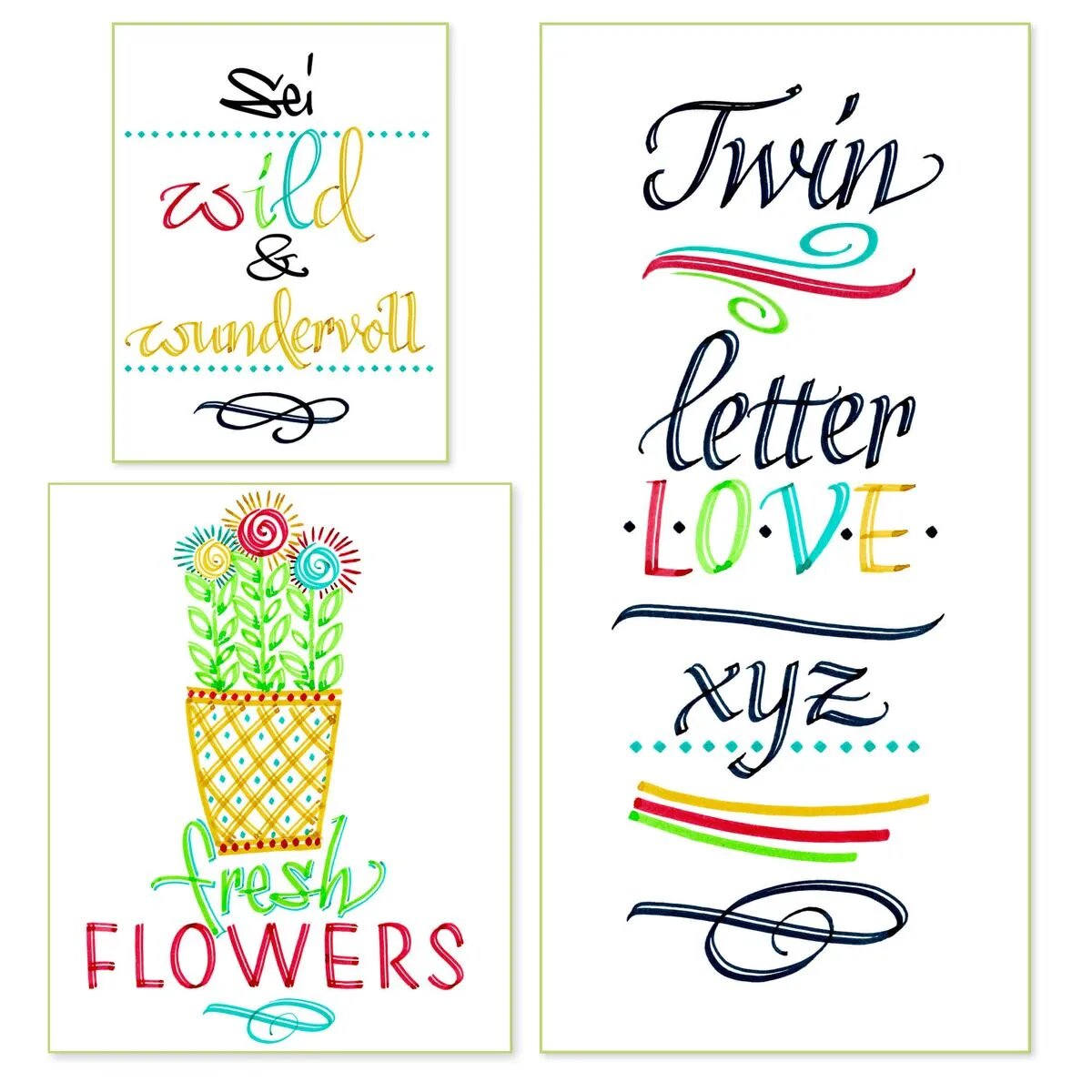 ONLINE Calli.Twin Fresh, 5er Set Handlettering Pens