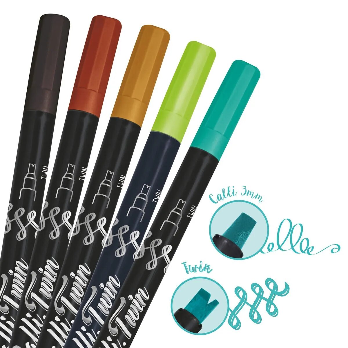 ONLINE Calli.Twin Fresh, 5er Set Handlettering Pens