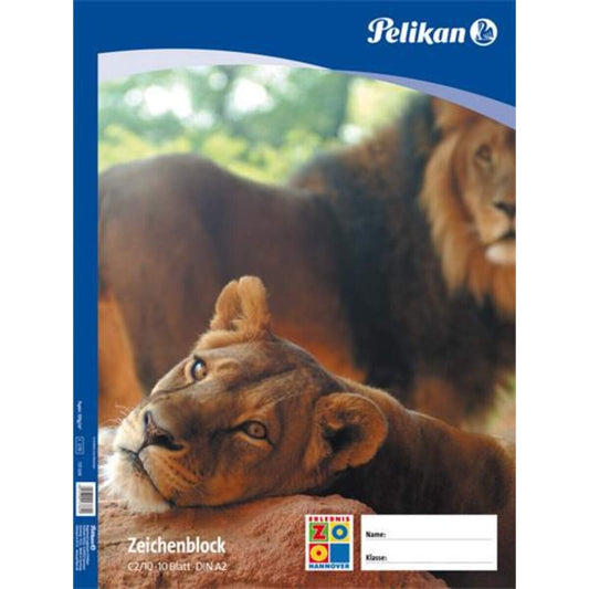 Pelikan Zeichenblock C2/10, A2, 10 Blatt, sortiert
