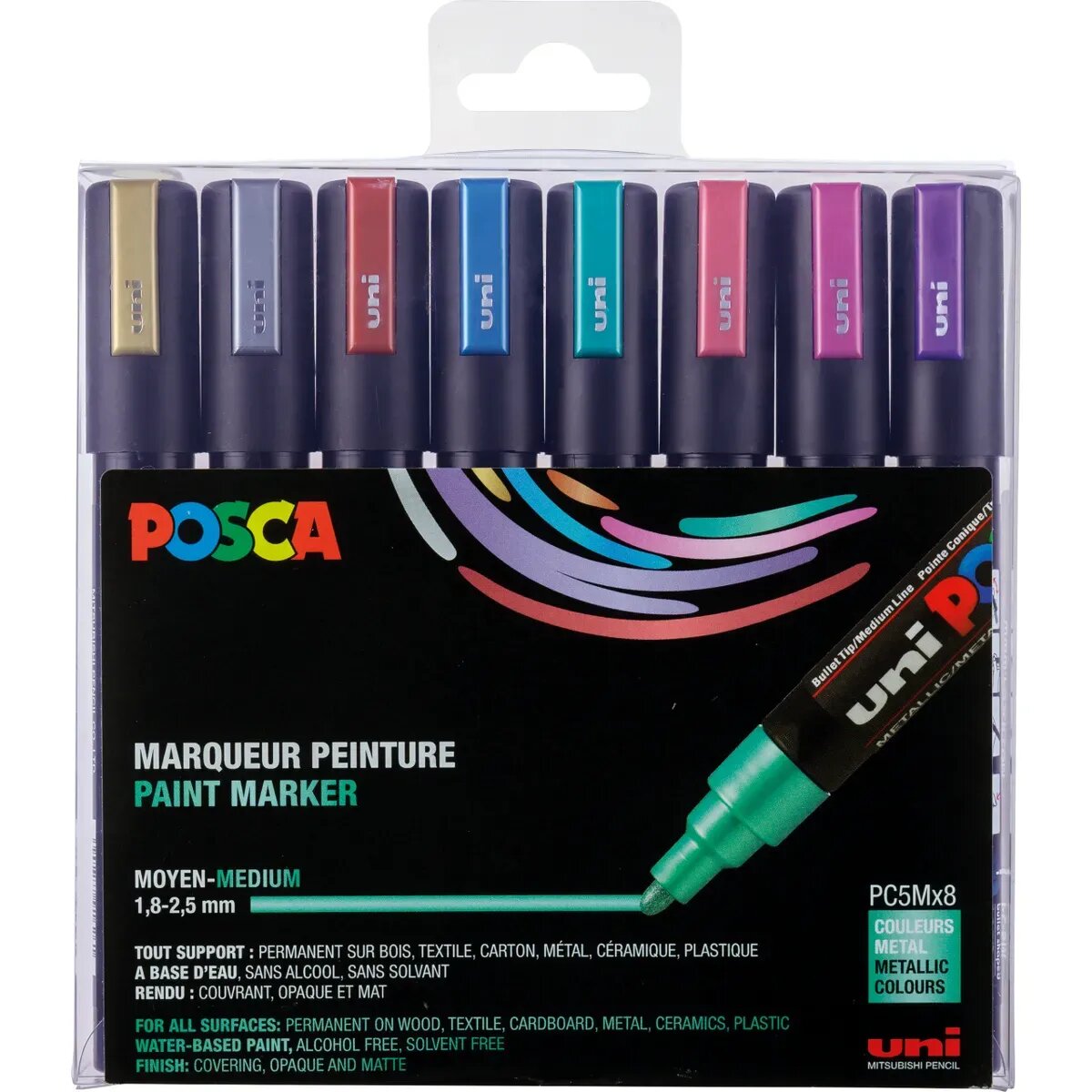 Posca Marker UNI POSCA PC-5M 8er Set Metallic