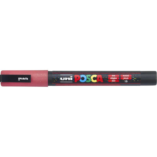 Posca Marker UNI POSCA PC-3M Glitter rot
