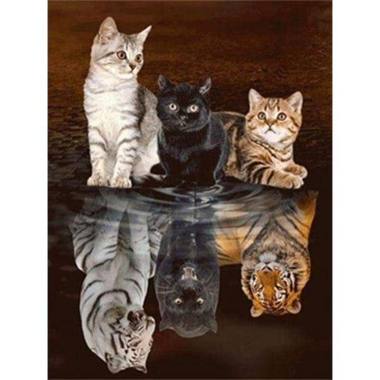 PRACHT Diamond Painting Drei Katzen 40x30cm