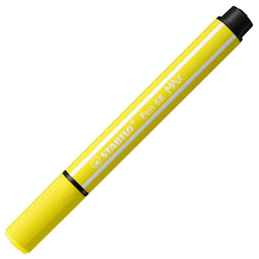 Premium-Filzstift mit dicker Keilspitze - STABILO Pen 68 MAX - Einzelstift - zitronengelb