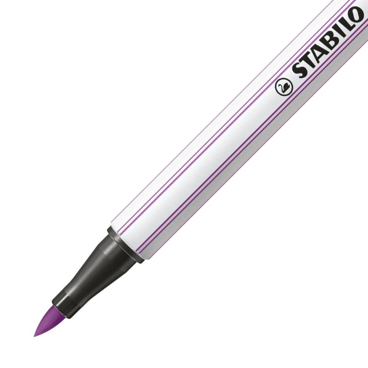Premium-Filzstift mit Pinselspitze für variable Strichstärken - STABILO Pen 68 brush - ARTY - 10er Pack - mit 10 verschiedenen Farben
