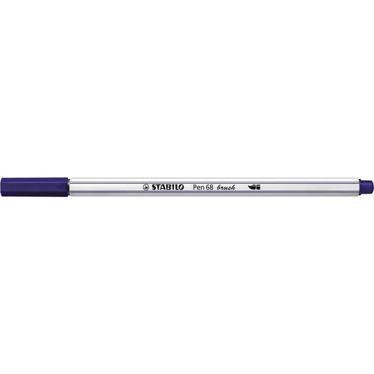Premium-Filzstift mit Pinselspitze für variable Strichstärken - STABILO Pen 68 brush - Einzelstift - preußischblau