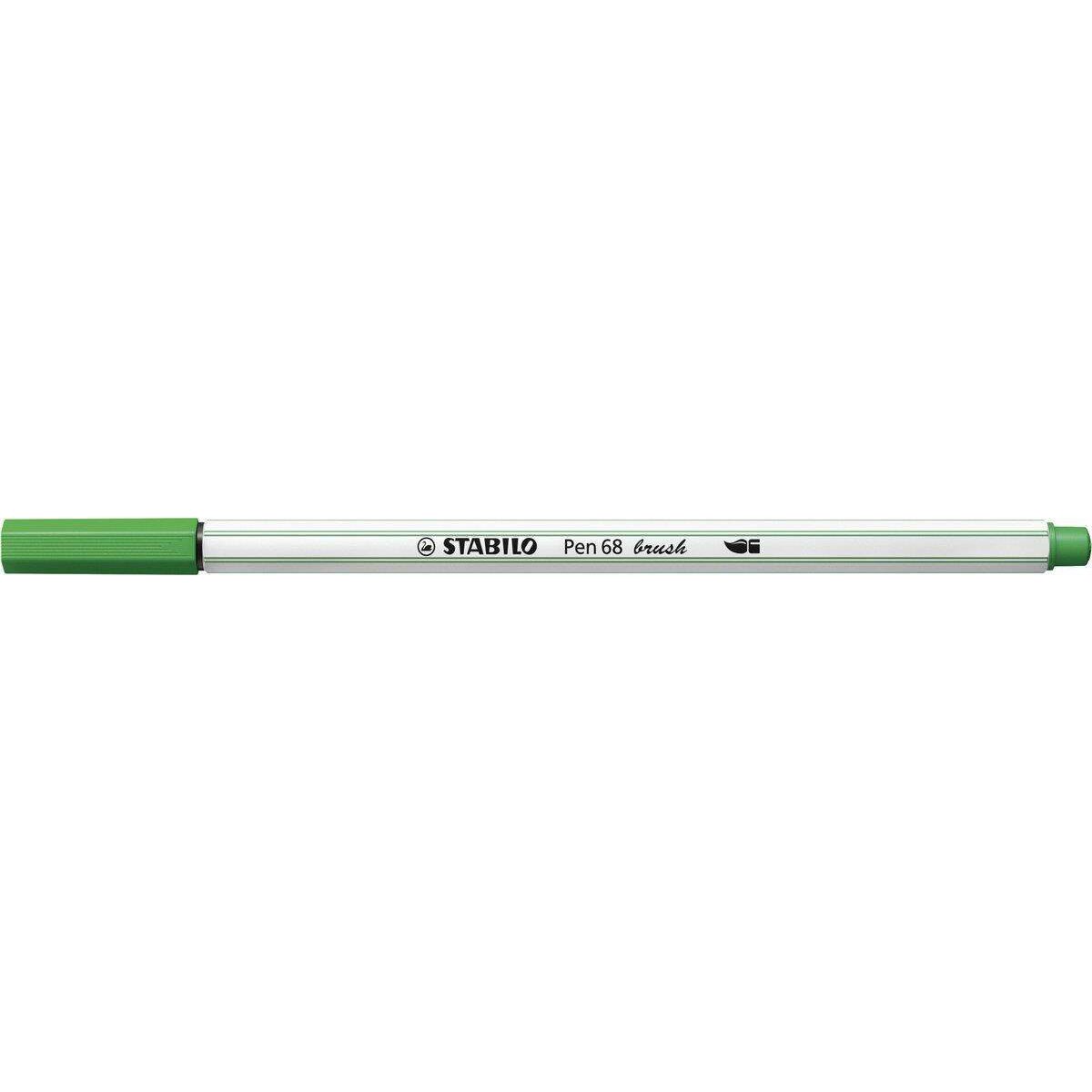 Premium-Filzstift mit Pinselspitze für variable Strichstärken - STABILO Pen 68 brush - Einzelstift - smaragdgrün