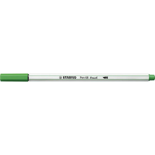 Premium-Filzstift mit Pinselspitze für variable Strichstärken - STABILO Pen 68 brush - Einzelstift - smaragdgrün