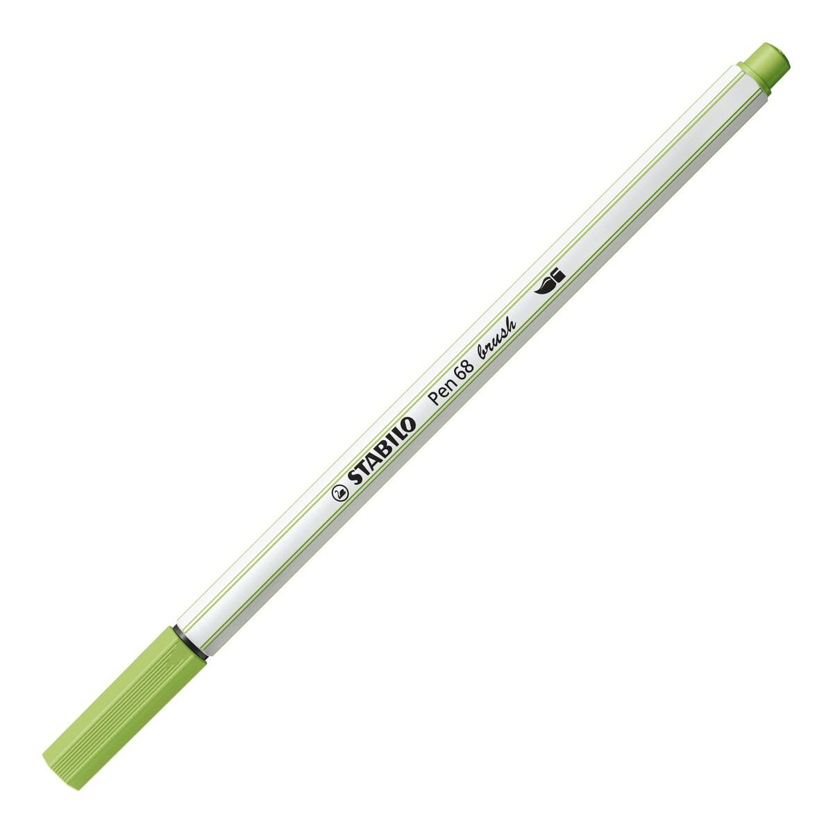 Premium-Filzstift mit Pinselspitze für variable Strichstärken - STABILO Pen 68 brush - Einzelstift - pistazie