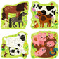 Ravensburger 4 Kinderpuzzle 4 + 6 + 8 + 10 Teile Bauernhoftiere 19 x 19 cm