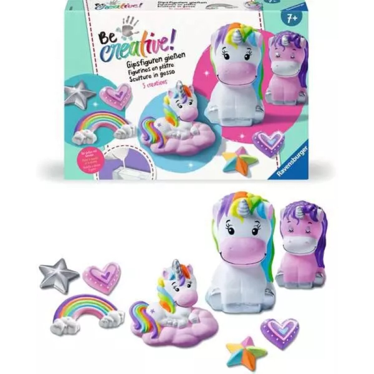 Ravensburger BeCrative Midi Bastelset DIY Gipsfiguren gießen Einhorn