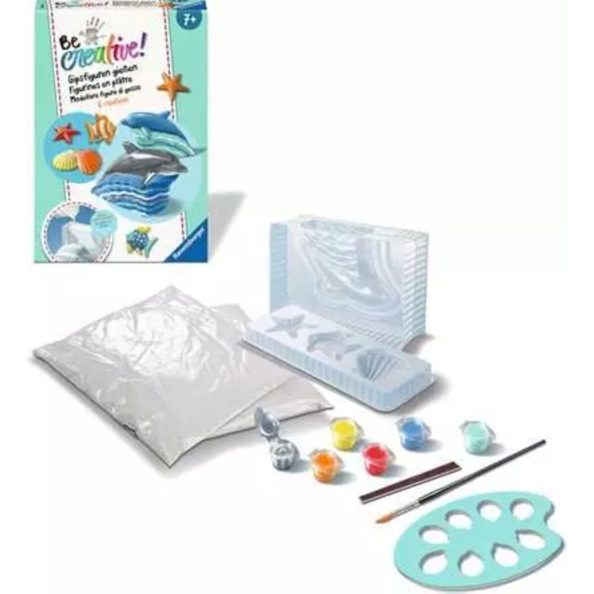 Ravensburger BeCreative Midi - Bastelset DIY Gipsfiguren gießen Delfine