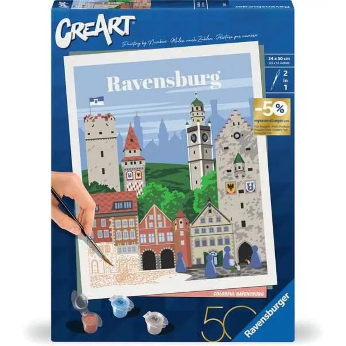 Ravensburger Malen nach Zahlen - CreArt Farbenfrohes Ravensburg