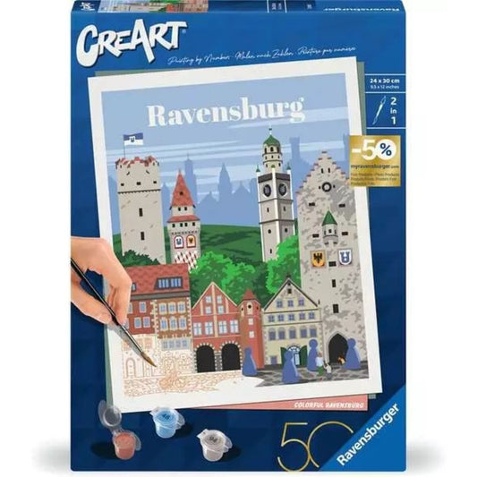 Ravensburger Malen nach Zahlen - CreArt Farbenfrohes Ravensburg