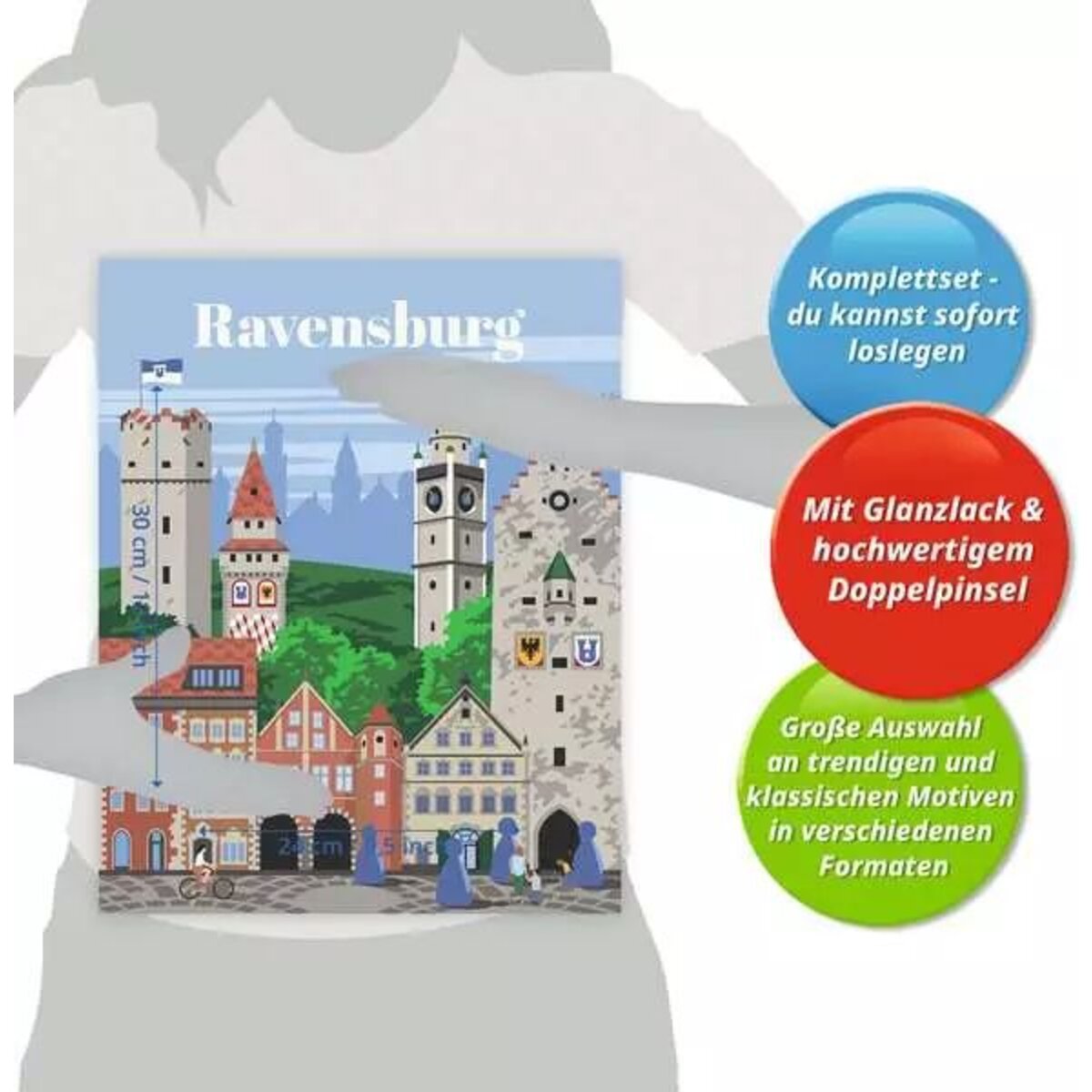 Ravensburger Malen nach Zahlen - CreArt Farbenfrohes Ravensburg