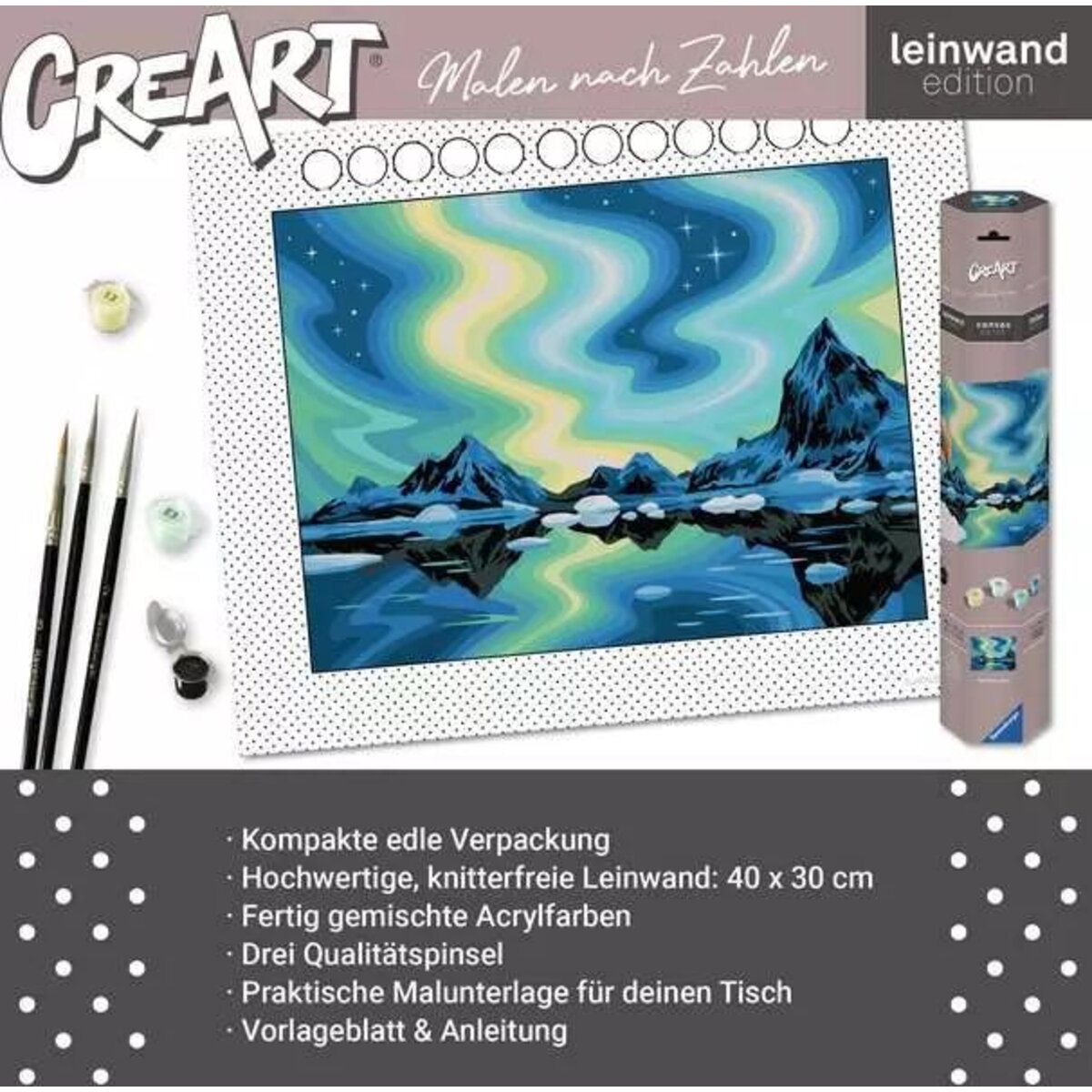 Ravensburger CreArt Malen nach Zahlen - Leinwand Nordlichter