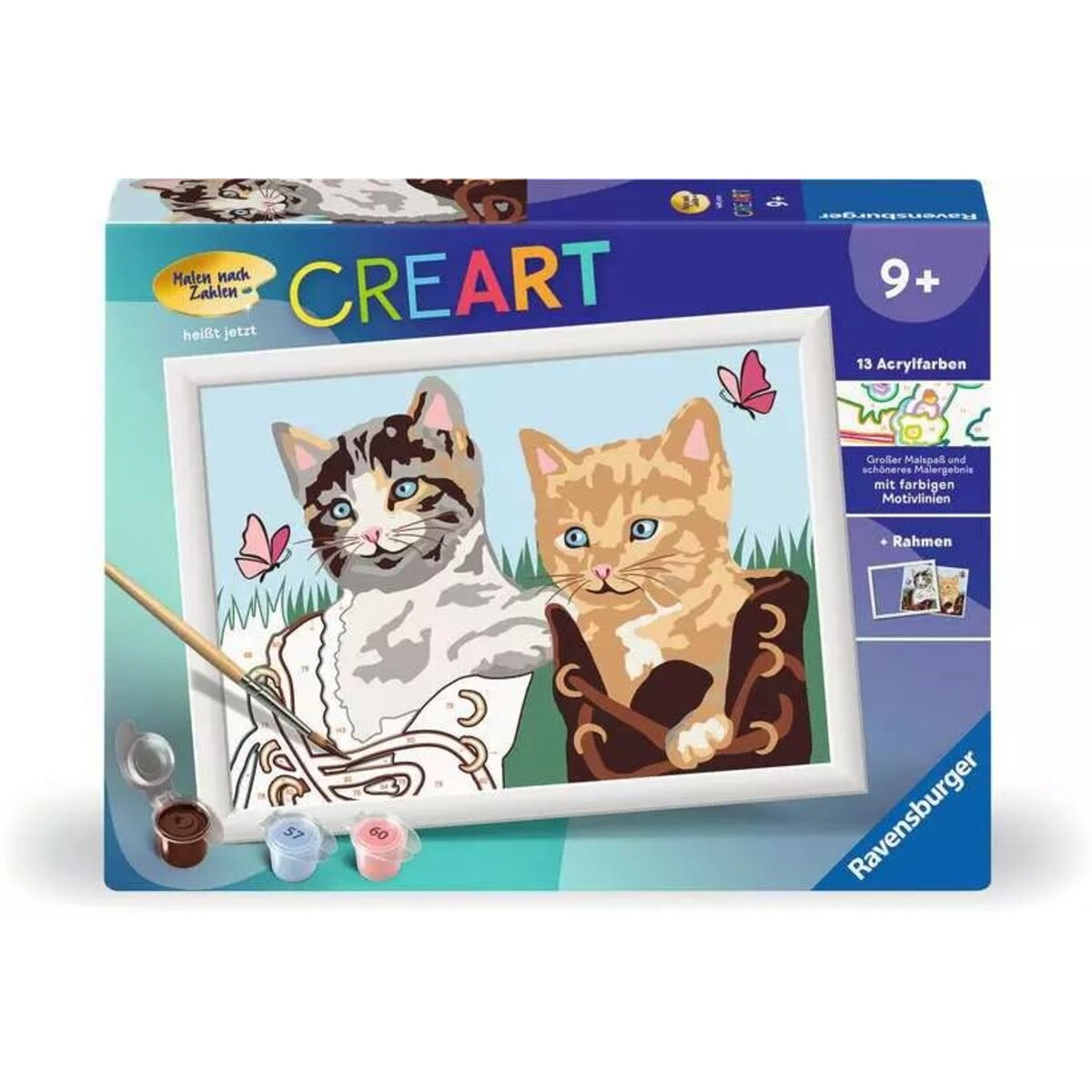 Ravensburger CreArt Malen nach Zahlen - Kätzchen in Stiefeln