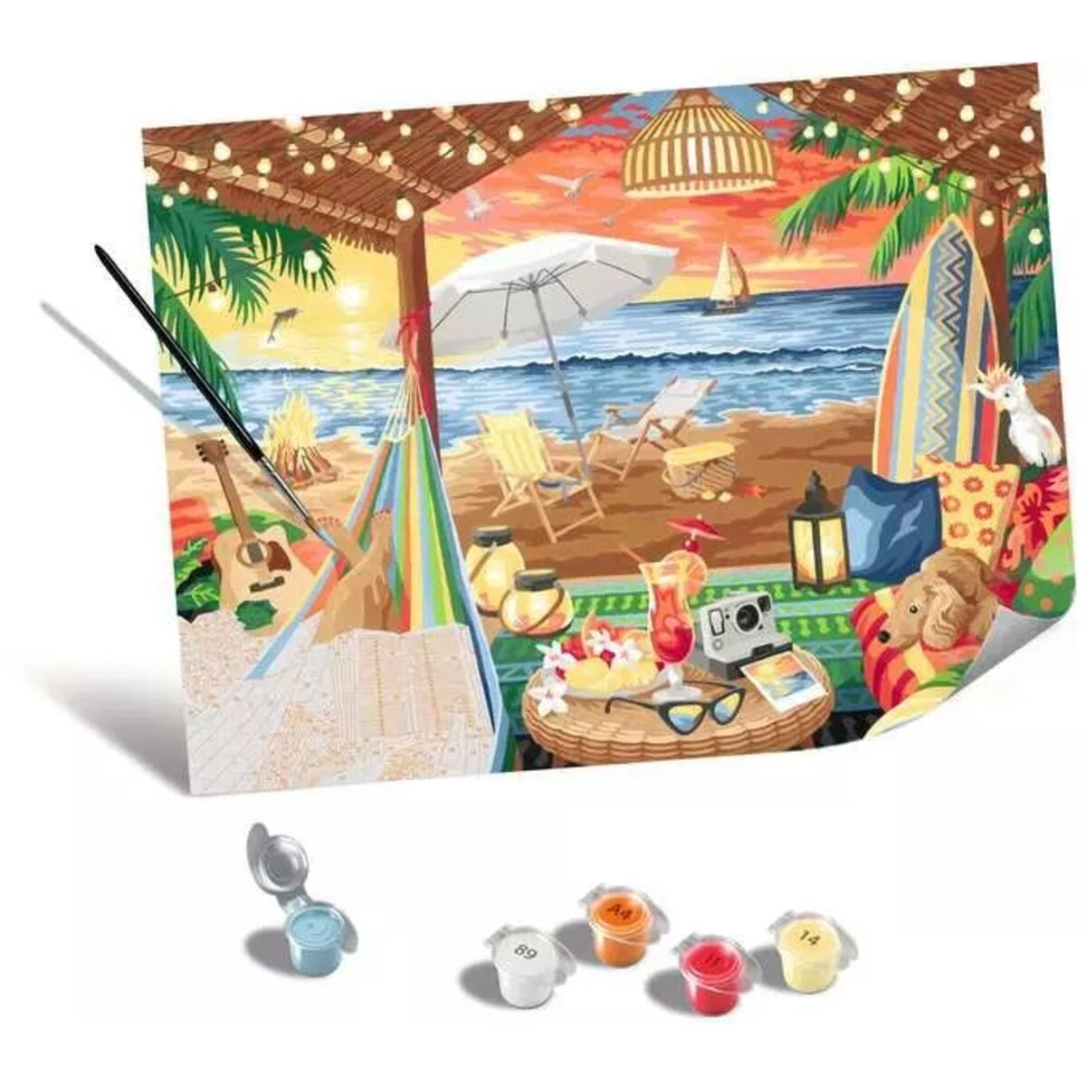 Ravensburger CreArt Malen nach Zahlen - Leinwand Gemütliche Strandhütte
