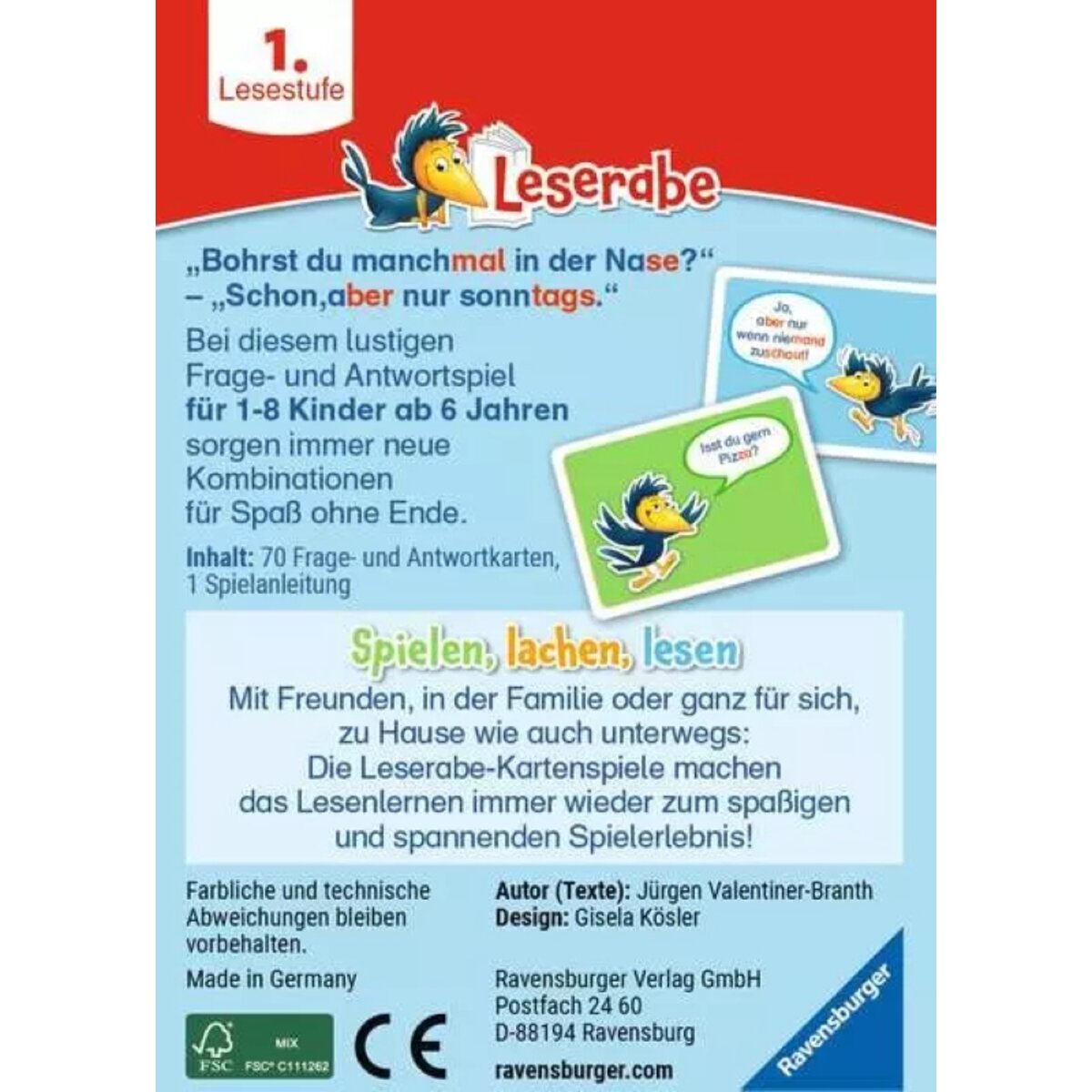 Ravensburger Leserabe: Alles lacht! Kartenspiel für Schulanfänger