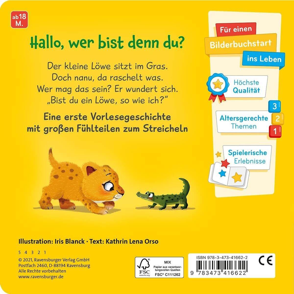 Ravensburger Mein erstes Vorlese-Fühlbuch: Bist du ein Löwe?