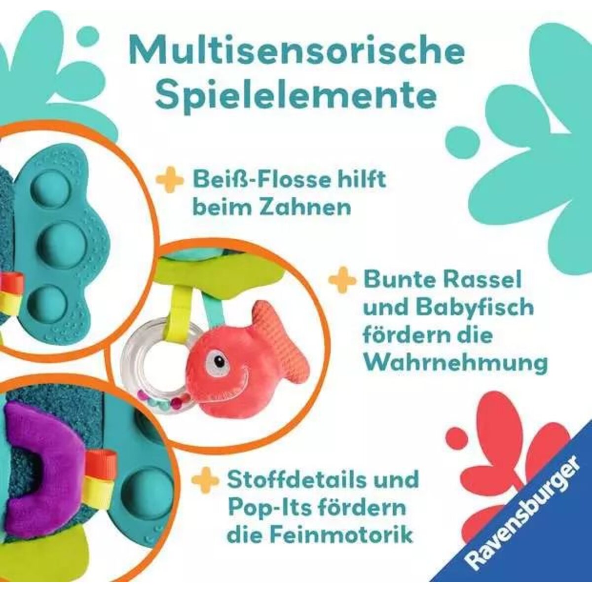 Ravensburger play+ Pop-it Piranha (blau)