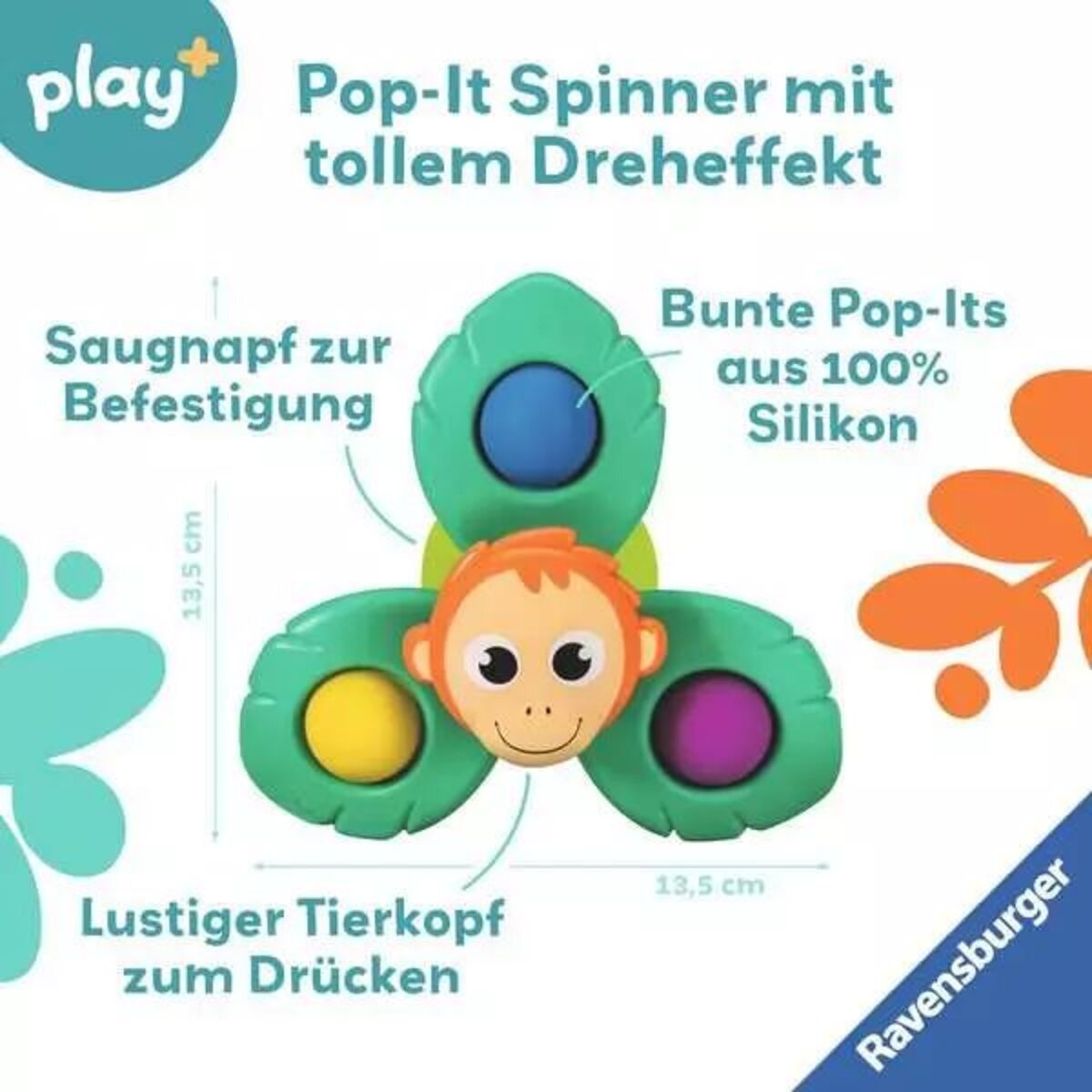 Ravensburger play+ Pop-it Spinner: Affe