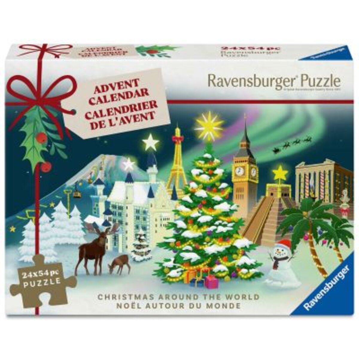 Ravensburger Puzzle - Adventskalender 24 Weihnachts-Puzzles mit je 54 Teilen