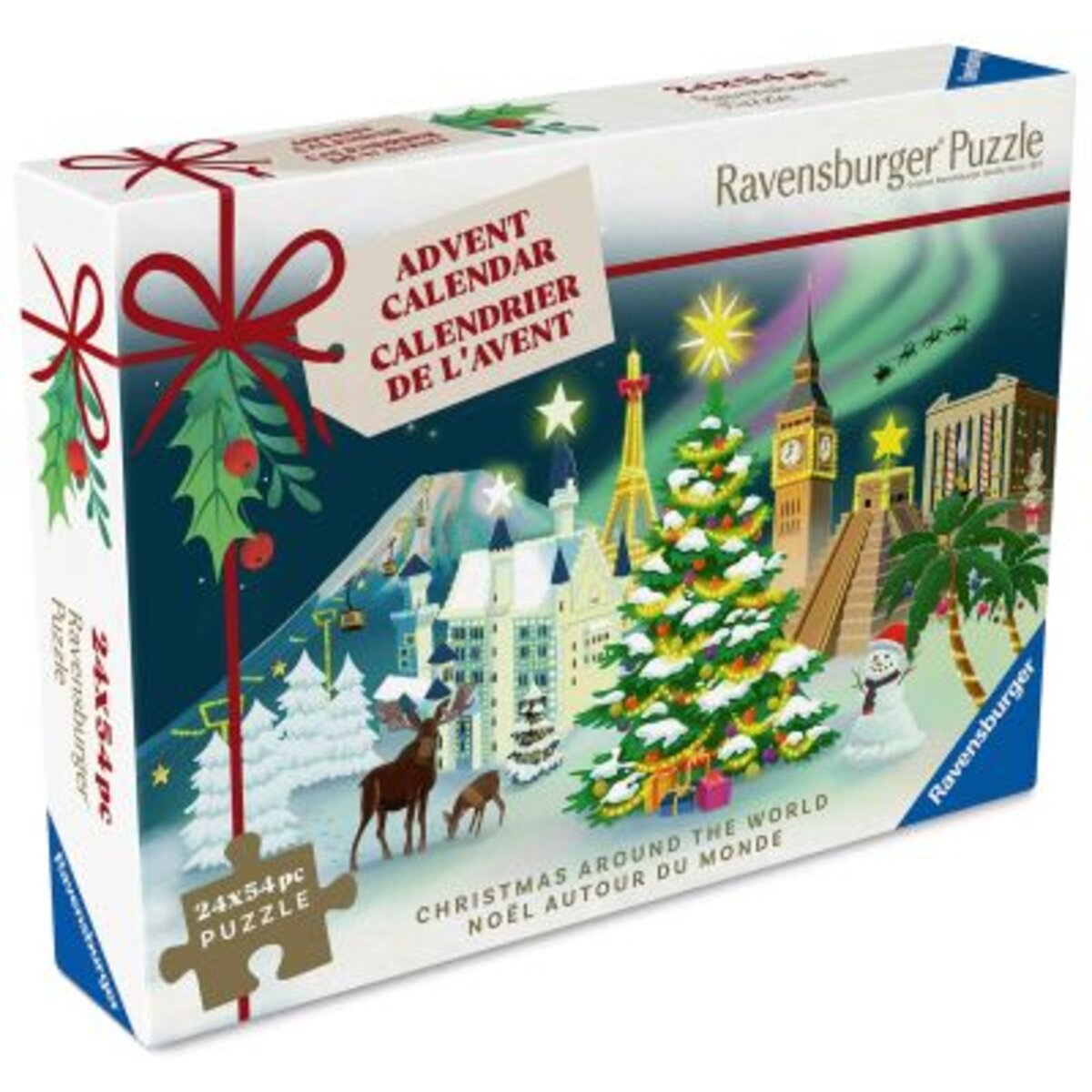 Ravensburger Puzzle - Adventskalender 24 Weihnachts-Puzzles mit je 54 Teilen