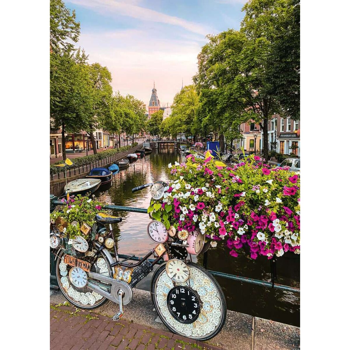 Ravensburger Puzzle - Fahrrad und Blumen in Amsterdam, 1000 Teile