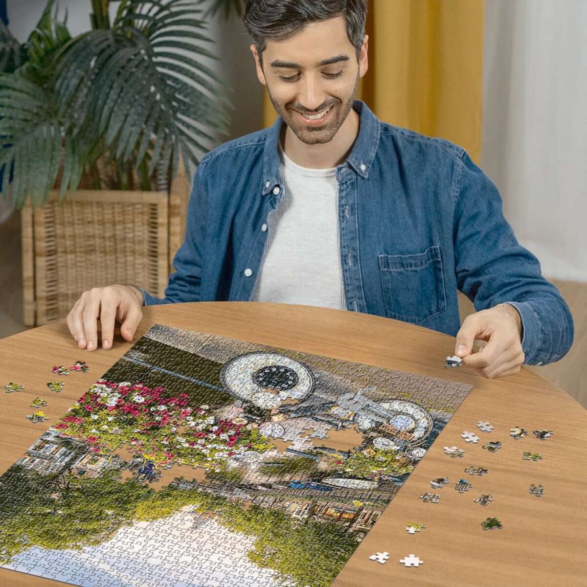 Ravensburger Puzzle - Fahrrad und Blumen in Amsterdam, 1000 Teile