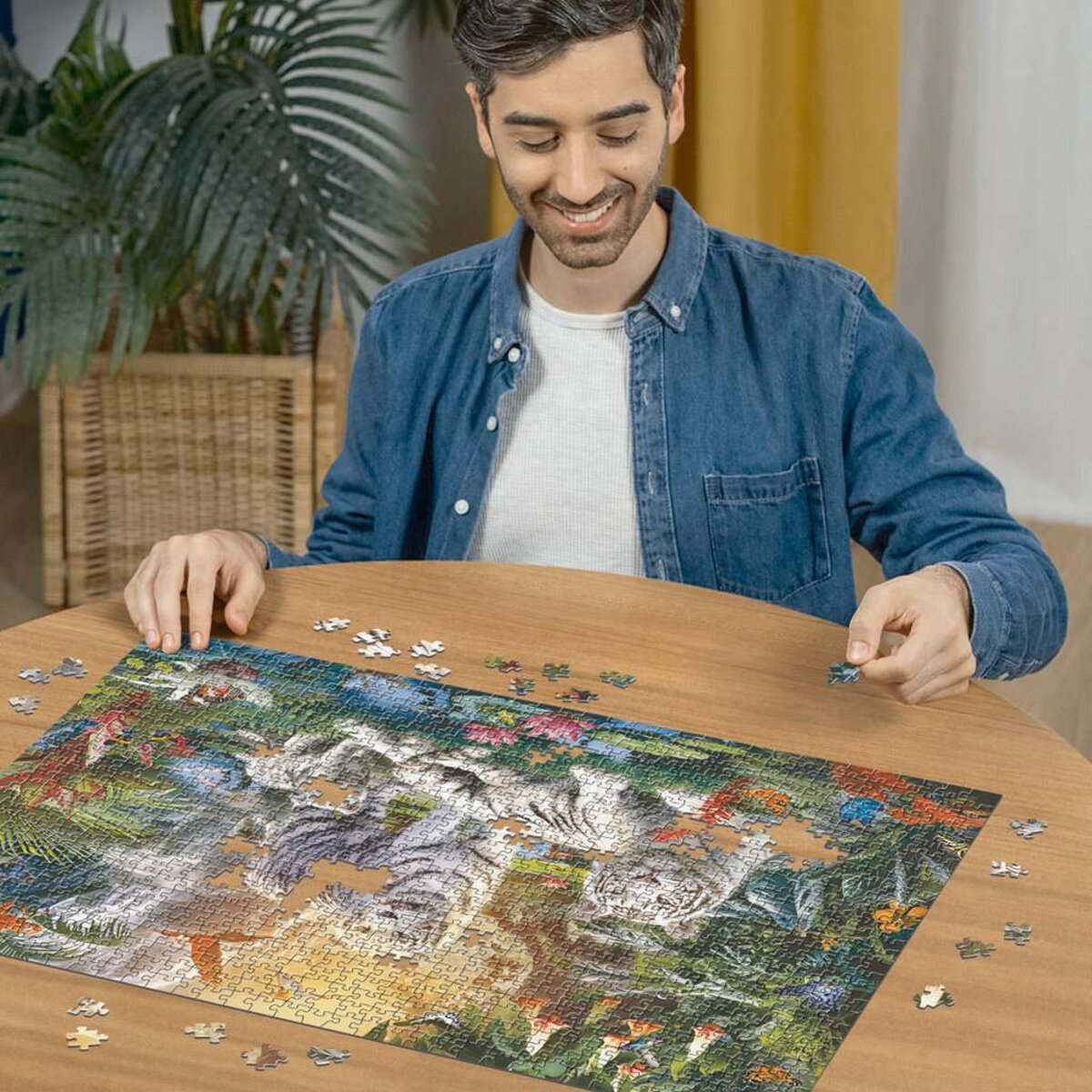 Ravensburger Puzzle - Familie der Weißen Tiger, 1000 Teile