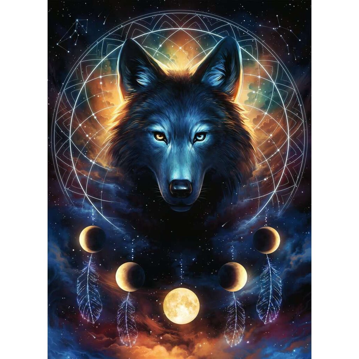 Ravensburger Puzzle - Leuchtender Wolf, 500 Teile
