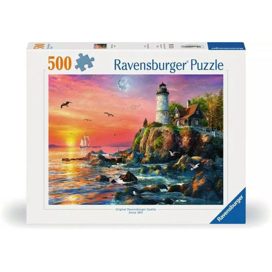 Ravensburger Puzzle - Leuchtturm am Abend, 500 Teile