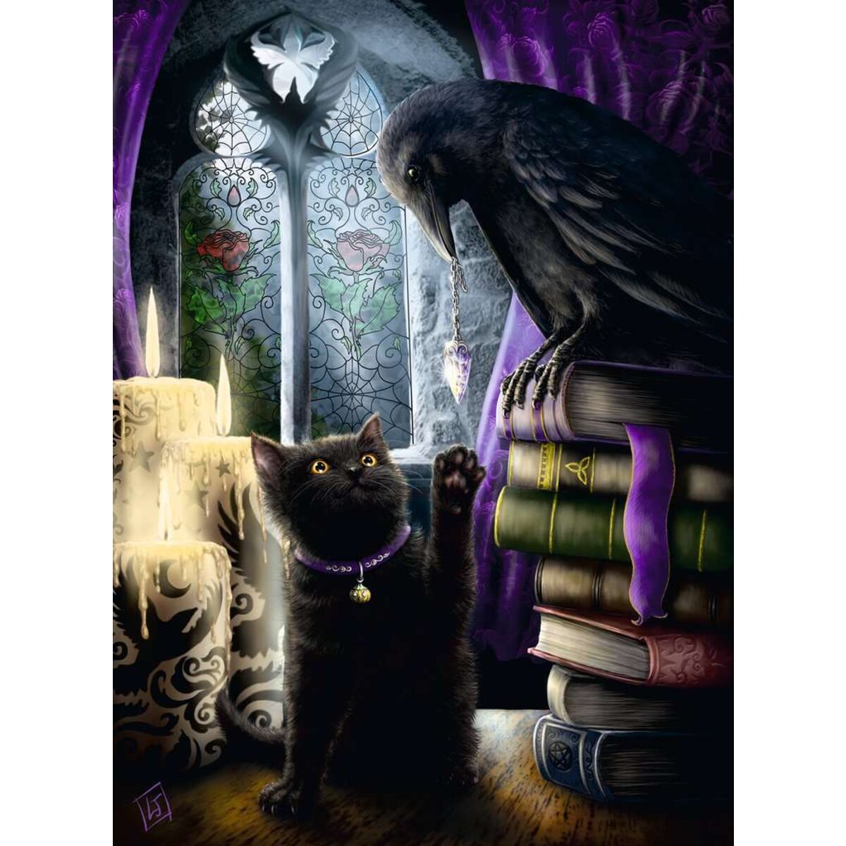 Ravensburger Puzzle - Rabe und Katze im Turmzimmer, 500 Teile