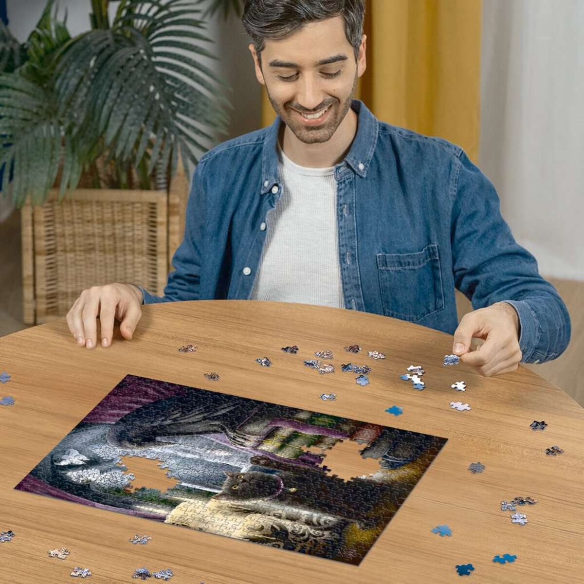 Ravensburger Puzzle - Rabe und Katze im Turmzimmer, 500 Teile